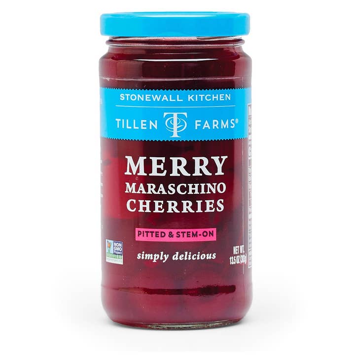 Tillen Farms, Merry Maraschino Cherries, 13.5 oz Jar for wholesale by Ciao Imports