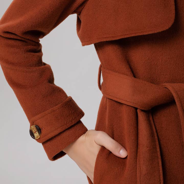 Smart and Joy - Wholesale Trench Coat - Women's - Wool coat with wide shutters11