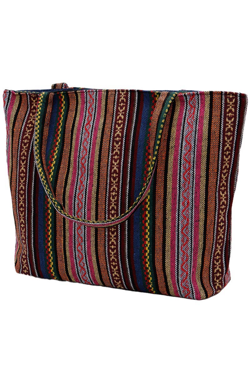 ASSORTED Navajo Baja Tribal Woven Canvas Tote Bag for wholesale on Faire13