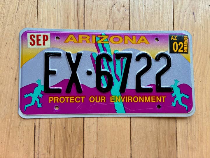 Targa "Proteggiamo il Nostro Ambiente" dell'Arizona 2002 per la vendita all'ingrosso da parte di RusticPlates