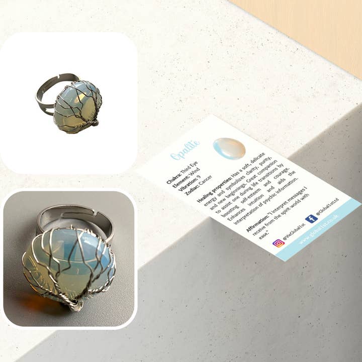 VIE - Wholesale Cocktail/Statement Ring - Wire Wrapped Tree of Life Ring, 2cm19