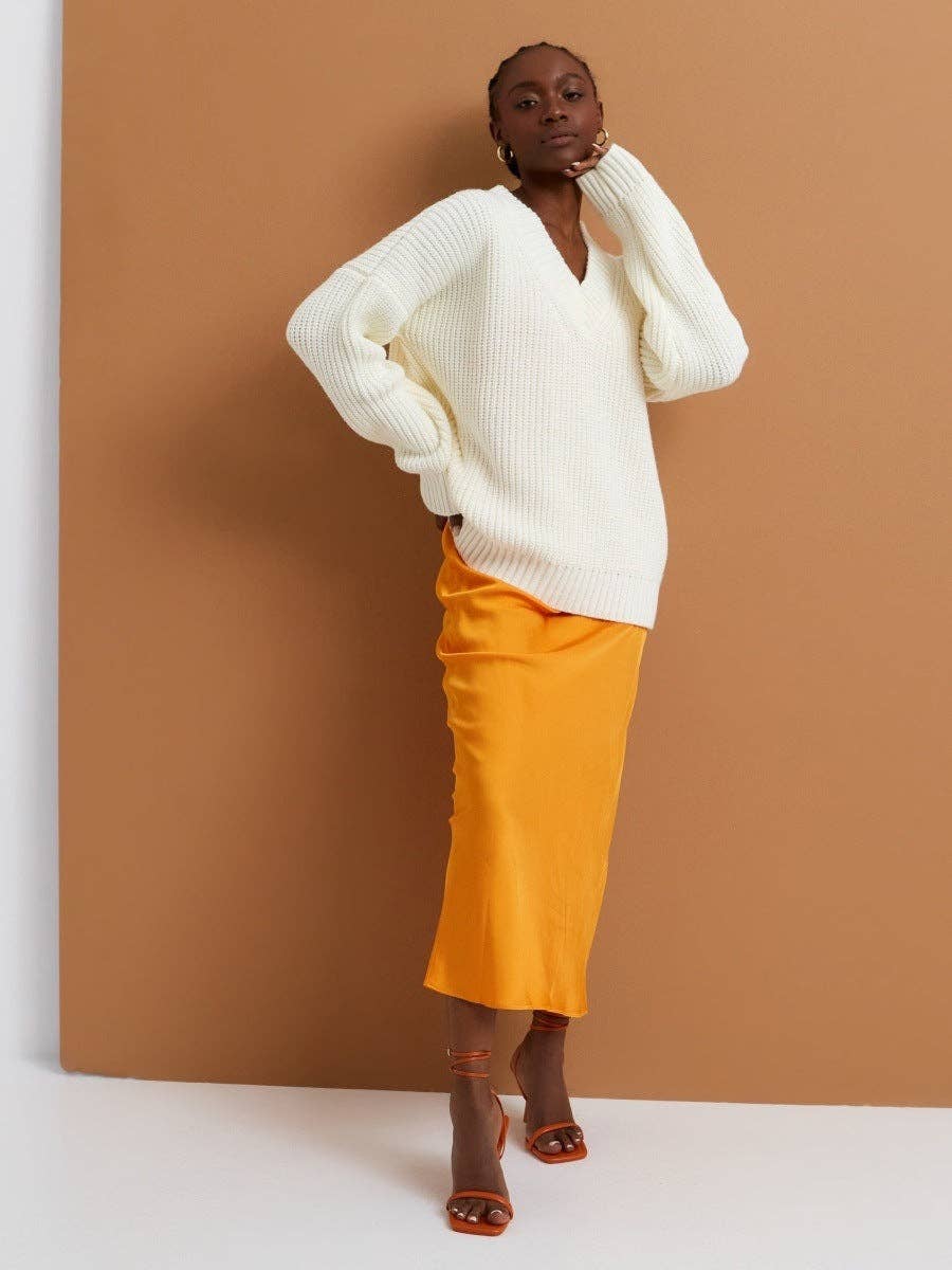 Marayn - Wholesale Knit Sweater - Women's - New European AutumnWinter Vneck Loose Knit Sweater14