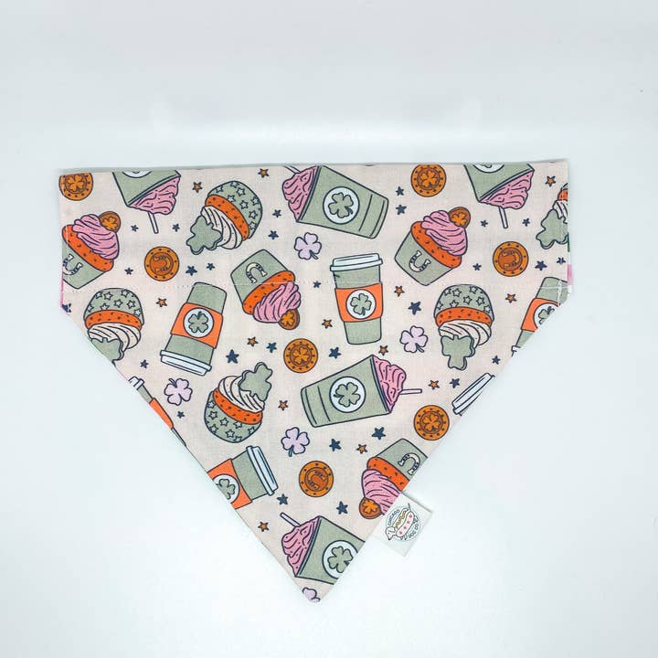 Chicago Dog Co. - Wholesale Hondenbandana - Hond - St. Patrick's Day Ierse koffie omkeerbare bandana voor huisdieren