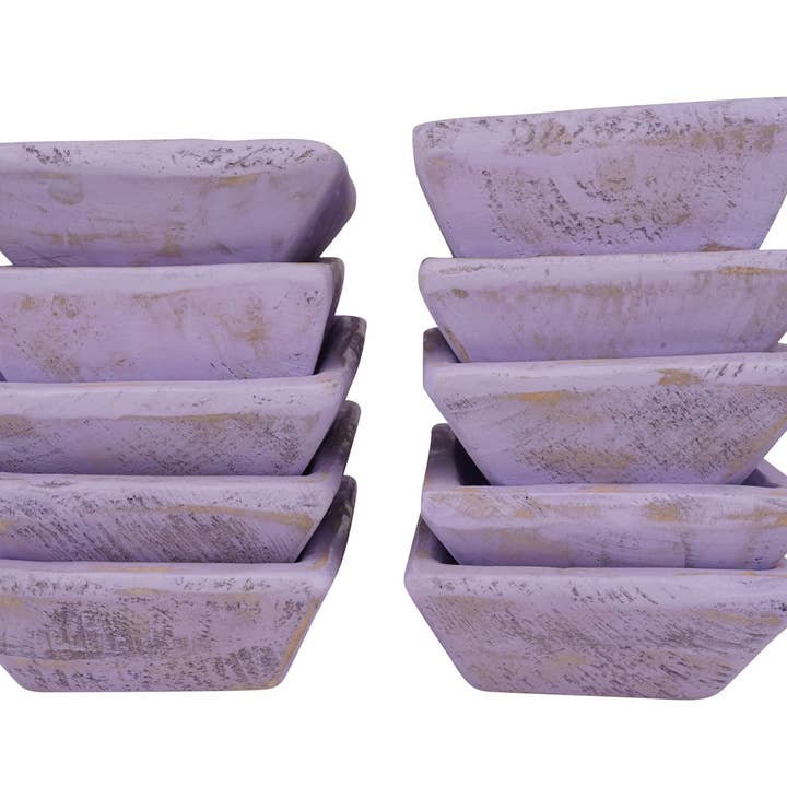 My Amigos Imports - Wholesale Candle Holder - CLEARANCE-Sierra Bowl-ER-6x12-Candle Ready-Lavender-$7 3