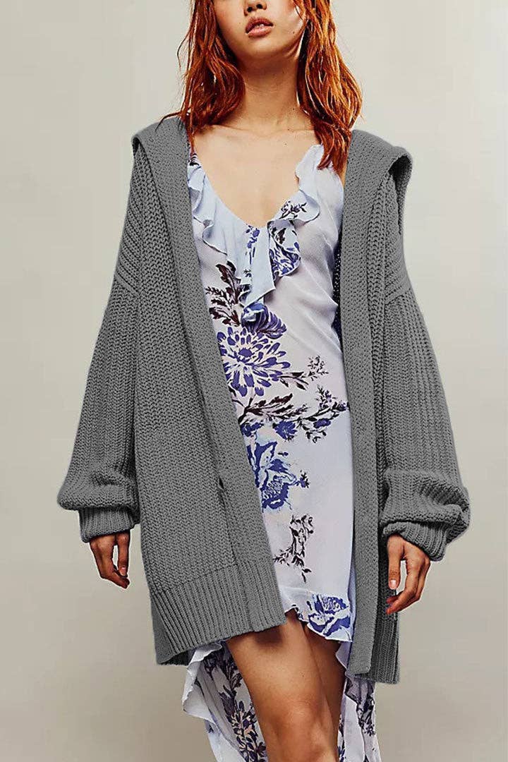 Dipped Shop – wholesale Kofta - Dam – Lapel Lös Knappar Tröja Kofta DPC26208