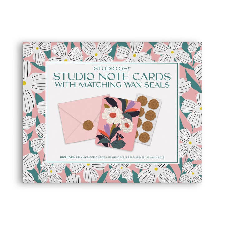 Studio Oh! - Wholesale Stationery/Notecard Set - Blossoming Reflections Note Cards with Matching Wax Seals