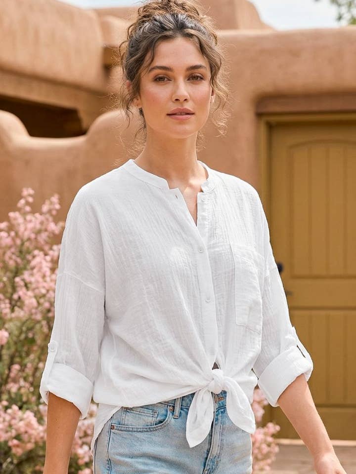 Olga Long Sleeve Cotton Blouse for wholesale by Gretty Zueger