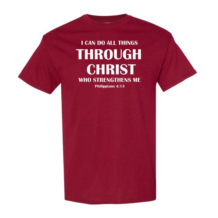 Love Ann Joy Apparel, LLC - Vendita all'ingrosso Maglietta serigrafata - Uomo - Maglietta cristiana I can do all things through Christ5