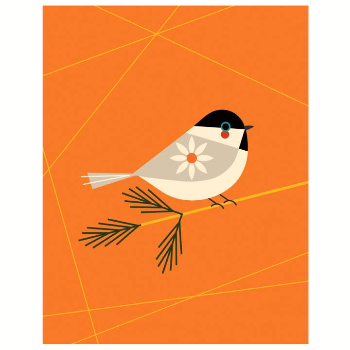 Black-Capped Chickadee Art Print for wholesale by Amber Leaders Designs