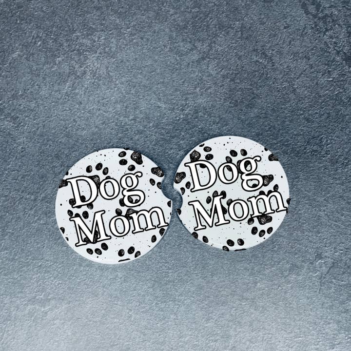Dog Mom Car Coaster - Set of 2 for wholesale by K.A Designs
