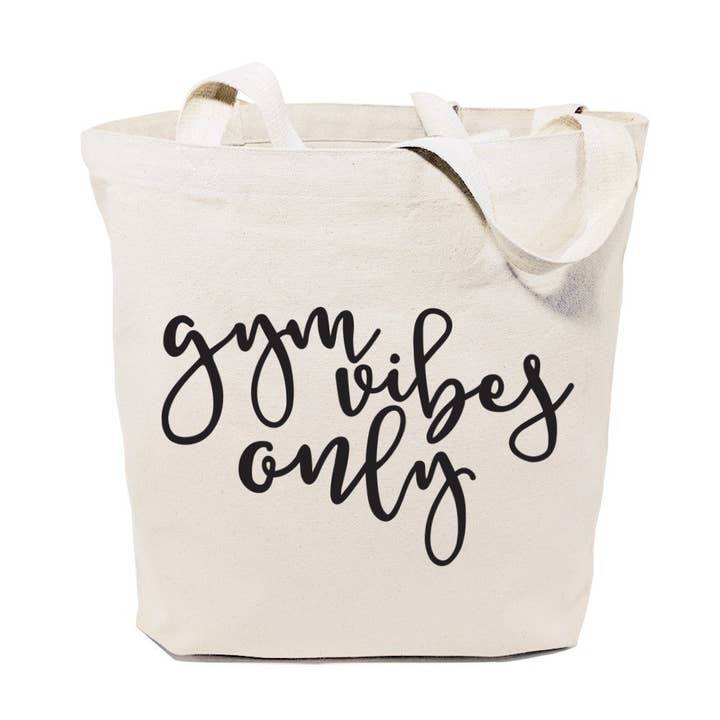 Gym Vibes Only Tote and Handbag for wholesale by The Cotton & Canvas Co.