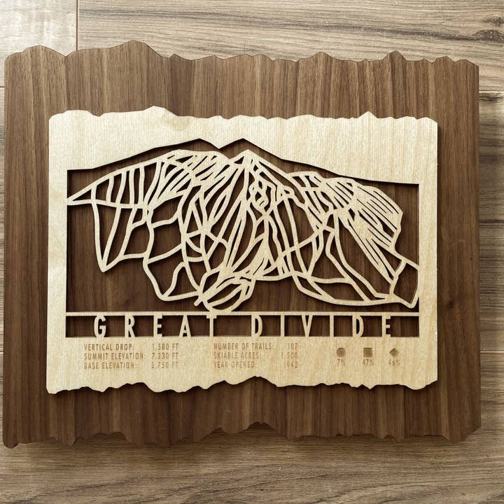 Carte des pistes de ski de Great Divide pour la vente par Mountaincut