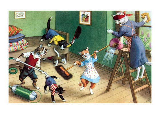 Laughing Elephant – Engroshandel Hverdagshilsen kort – Hus Rengøring - fængslende katte kort1