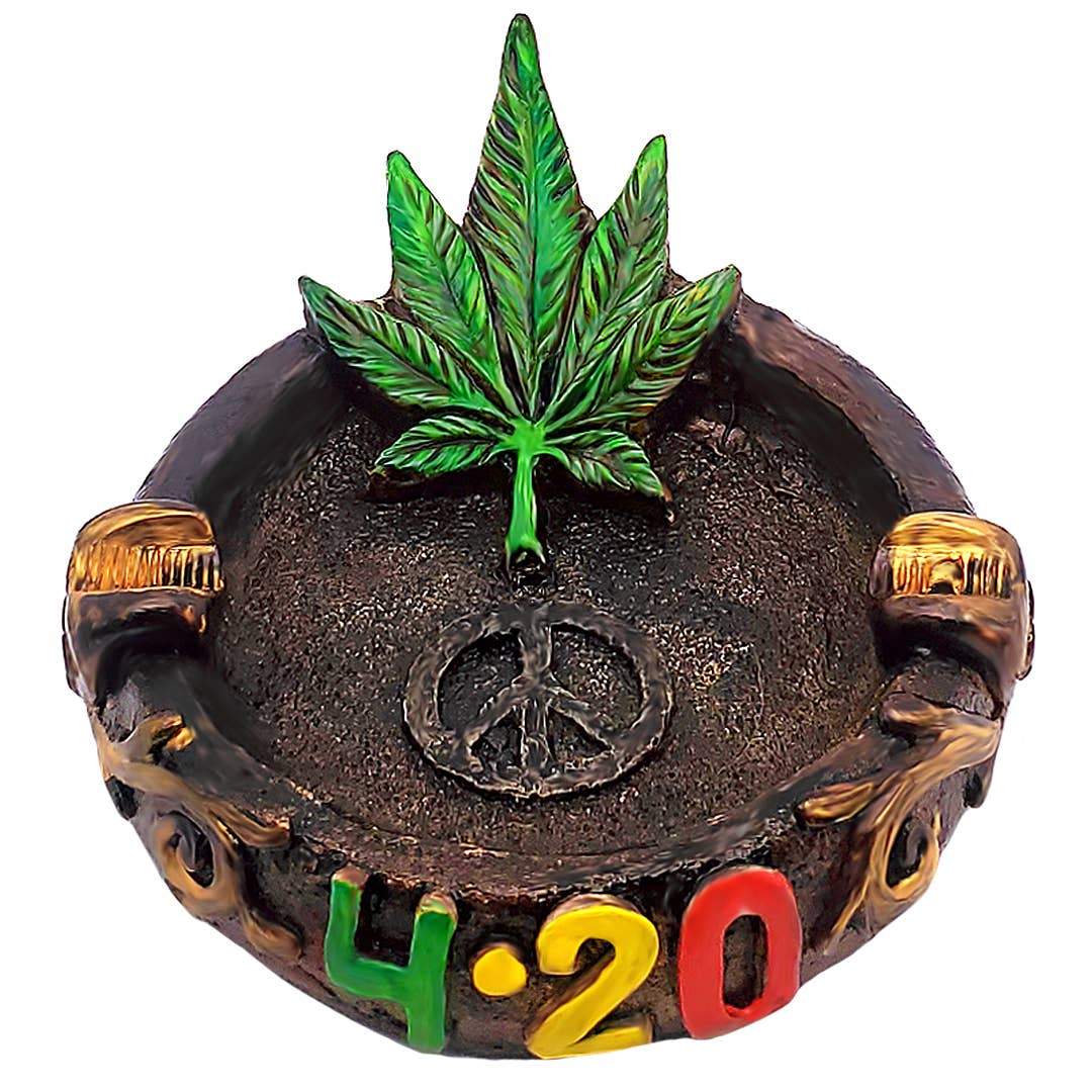 Pichincha - Vente Cendrier - Cendrier rond en forme de figurine verte à 420 feuilles0