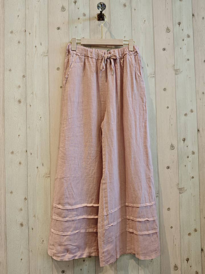 Linen & More - Wholesale Pants - Women's - REF 5089 WIDE-LEG LINEN TROUSERS 100%