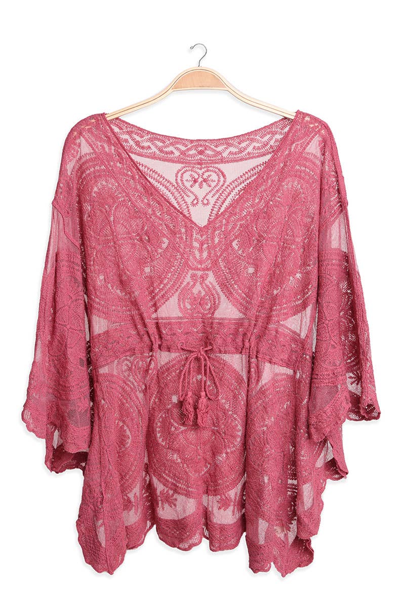 Fashion City - Wholesale Swim Cover Up - Women's - Women's Floral Pattern Drawstring Cover Up14