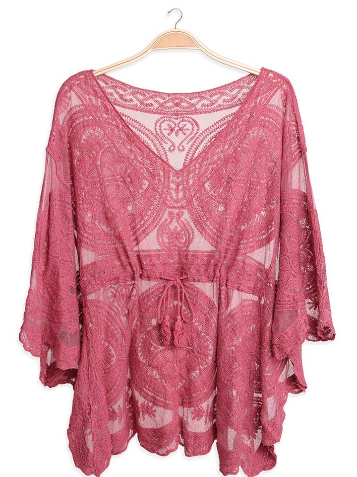 Fashion City - Wholesale Swim cover-up – Women’s - Women's Floral Pattern Drawstring Cover Up14