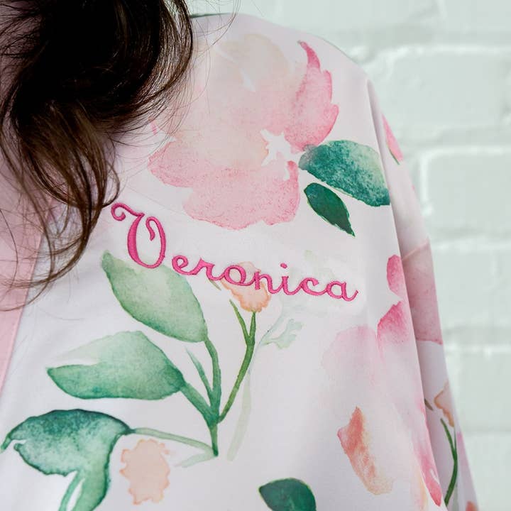 Weddingstar Inc. - Wholesale Robe - Women's - Women's Floral Satin Robe With Pockets - 4 Colors7