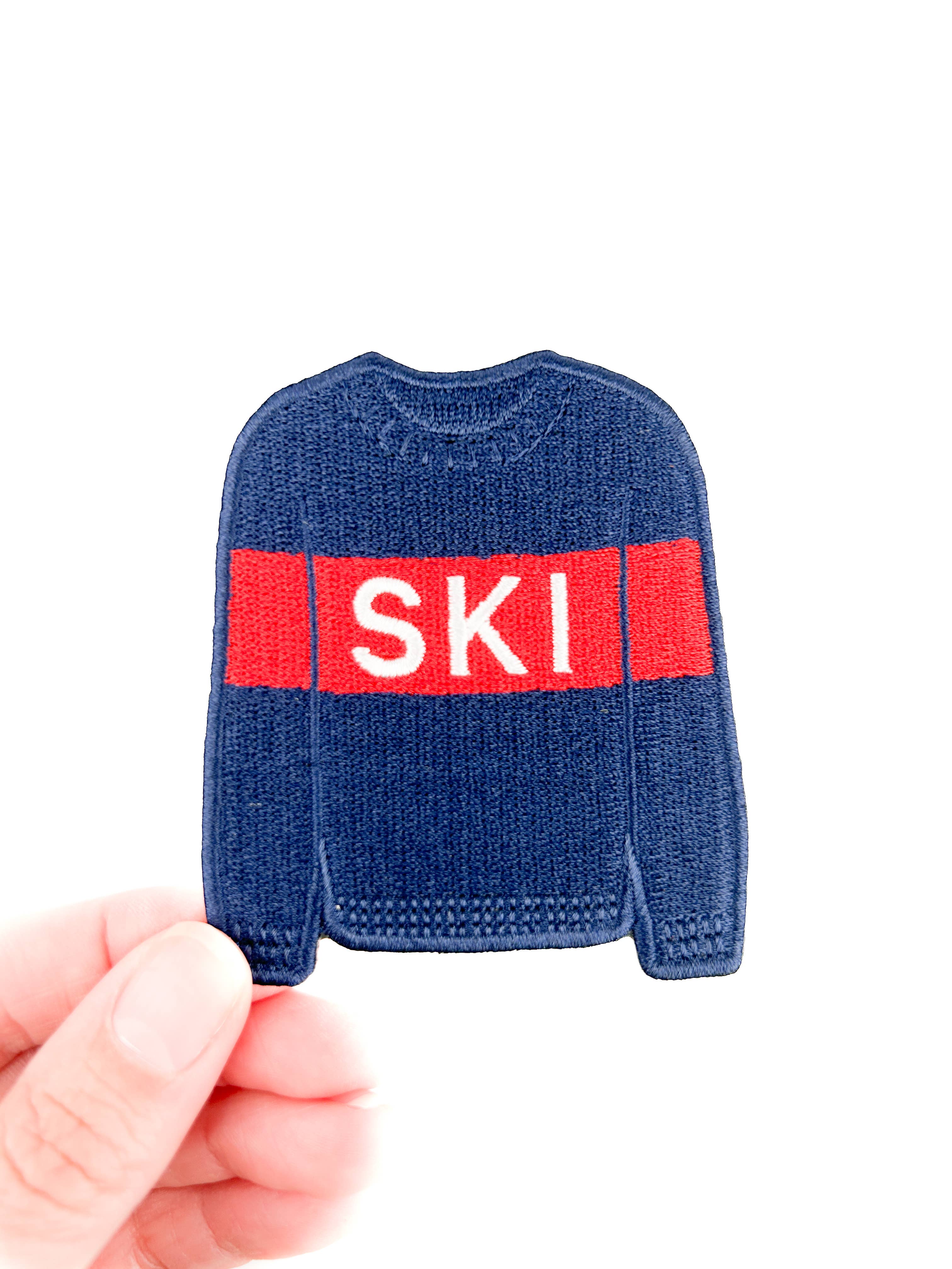 Field Trip Threads - Wholesale Patch - Ski Sweater Patch | Winter Sports Embroidered Iron On Patch