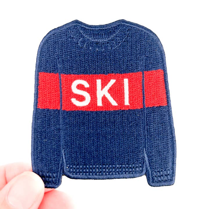 Field Trip Threads - Wholesale Patch - Ski Sweater Patch | Winter Sports Embroidered Iron On Patch 0