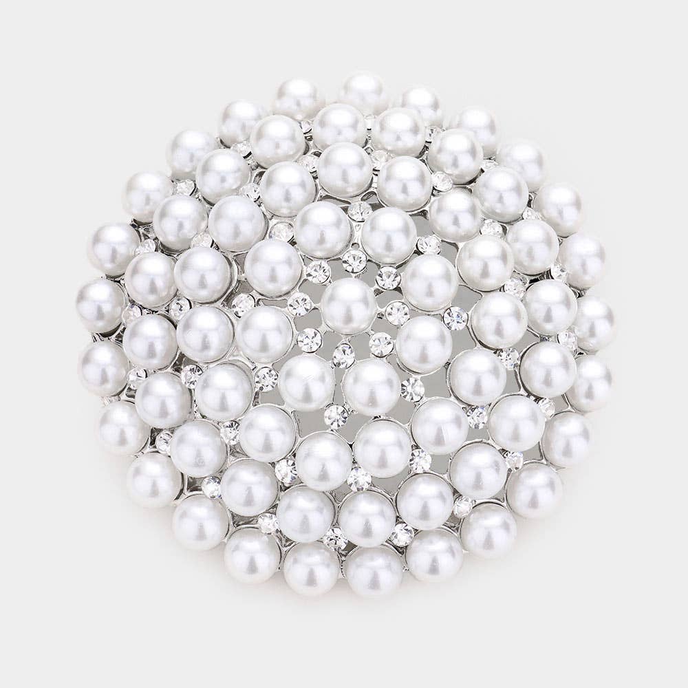 Sensibling Corp. – Großhandel Broschen – Perlen-Cluster-Rundnadel-Brosche2