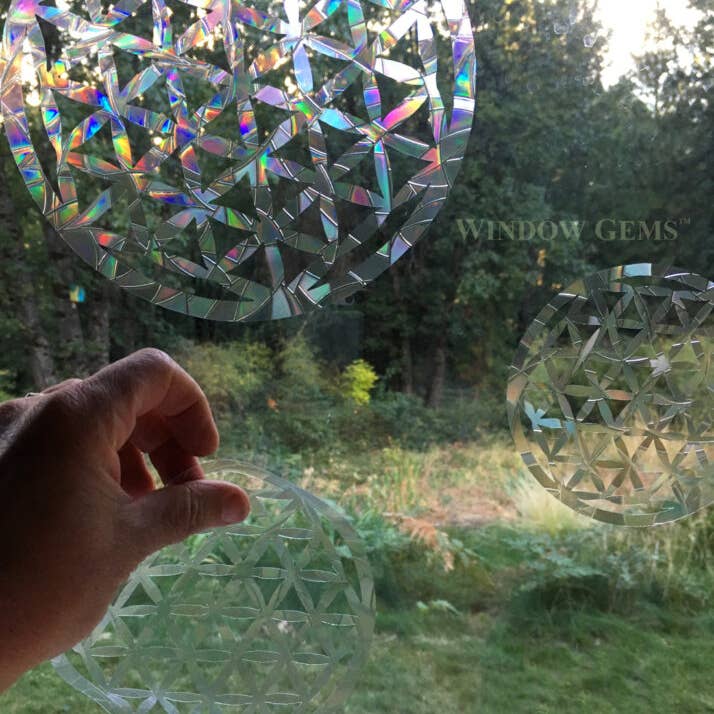 Window Gems - Wholesale Suncatcher - Flower of Life Mandala Window Clings - Casts rainbows!2