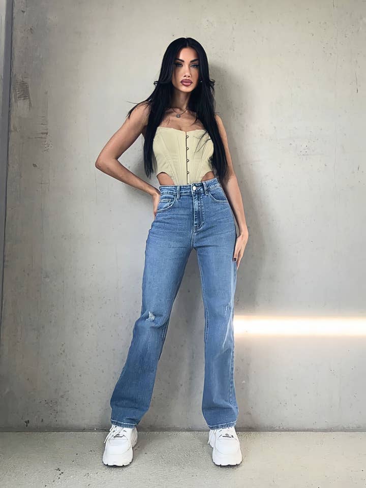 REDIAL PARIS - Wholesale Jeans - Women's - Wide leg blue jeans - RD2111