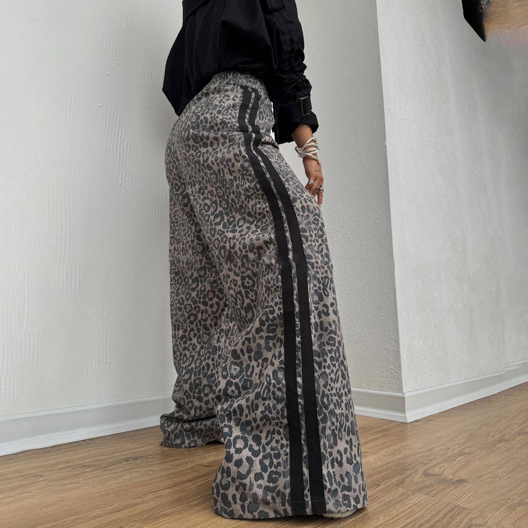 Marayn - Wholesale Pants - Women's - Leopard Print Wide Leg Trousers Summer 20251