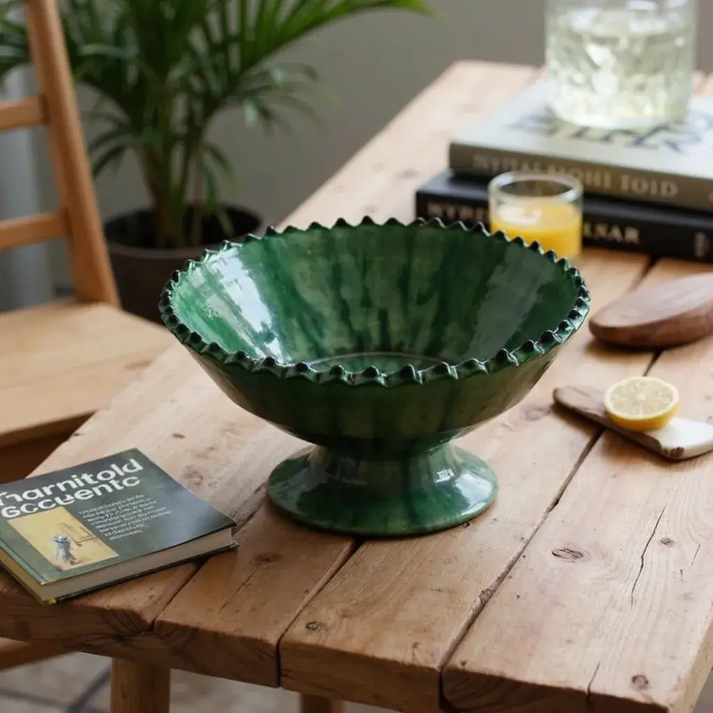 High crafty - Wholesale Decorative Plate/Dish/Bowl - 🌿 Handmade Green Moroccan Pottery Bowls8