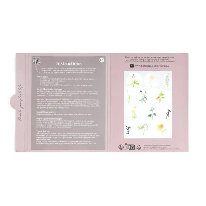 Botanopia USA - gifts , decor and cards for plant lovers - Wholesale Suncatcher - Rainbow maker sticker - Stay Wild (8 mini stickers)13