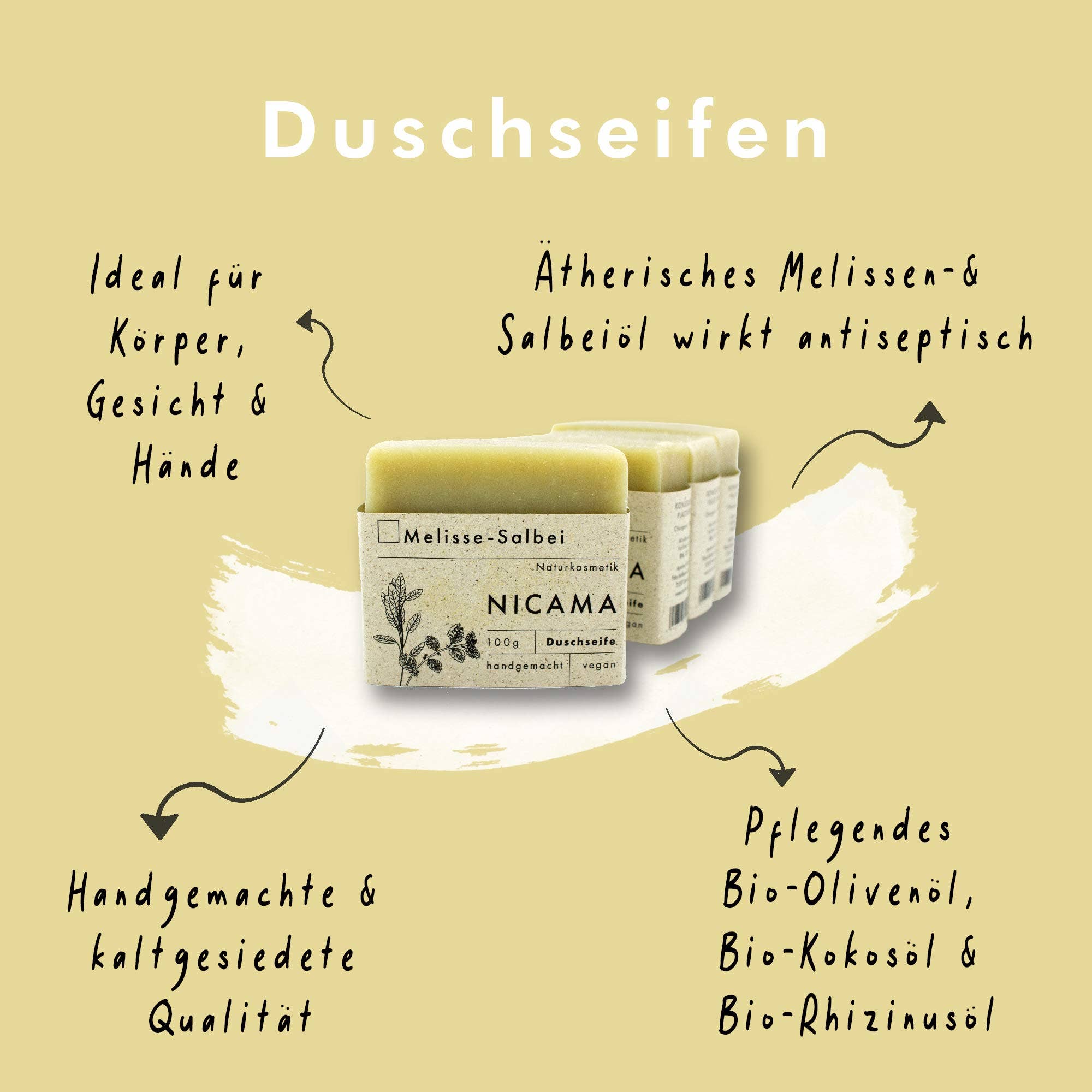 NICAMA - Wholesale Bar Soap - NICAMA - shower soap lemon balm sage6