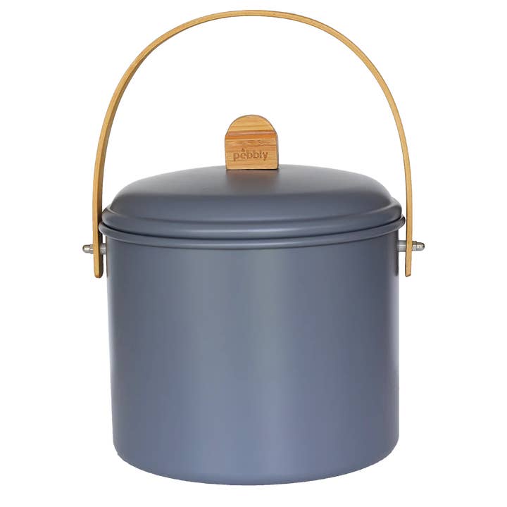 Compost Bin + Filter (Slate) for wholesale by Pebbly