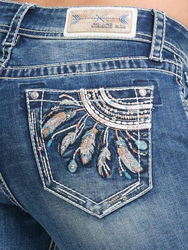 Dream Catcher Modify Mid-Rise Boot Cut 34" | EB-52051 for wholesale by Grace in LA