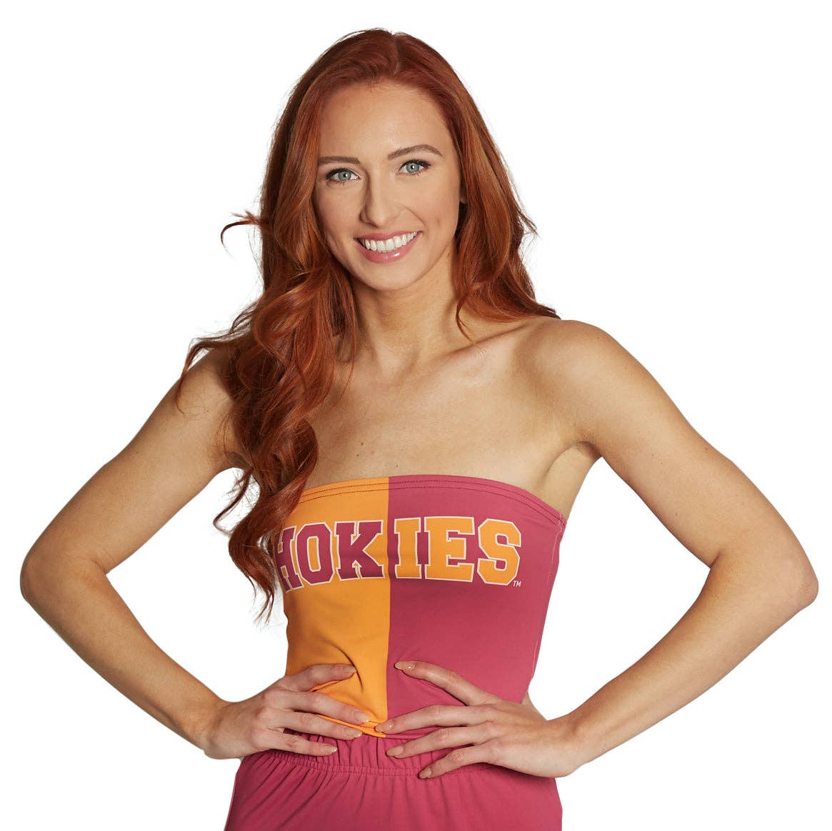 Lojo Collegiate Apparel – Engroshandel Sportstop – til kvinder – Virginia Tech Hokies To-tone Tube Top1