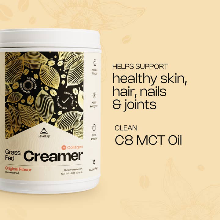 LevelUp - Wholesale Creamer - Grass-Fed Creamer Original - 19 oz5