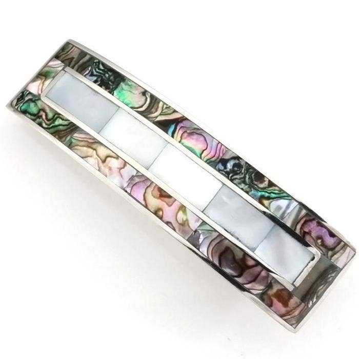 Costello International - Wholesale Barrette - Women's - Blue Pacific Abalone & Mother-of-Pearl Hair Clip Barrettes6