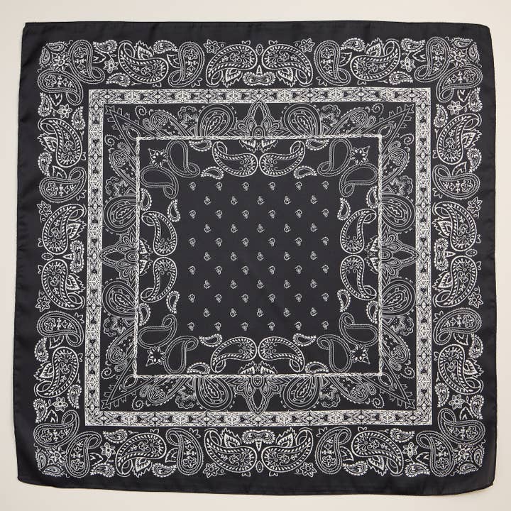 Frem - Wholesale Scarf - Unisex - Silk Texture Paisley Bandana Square Scarf for Men & Women