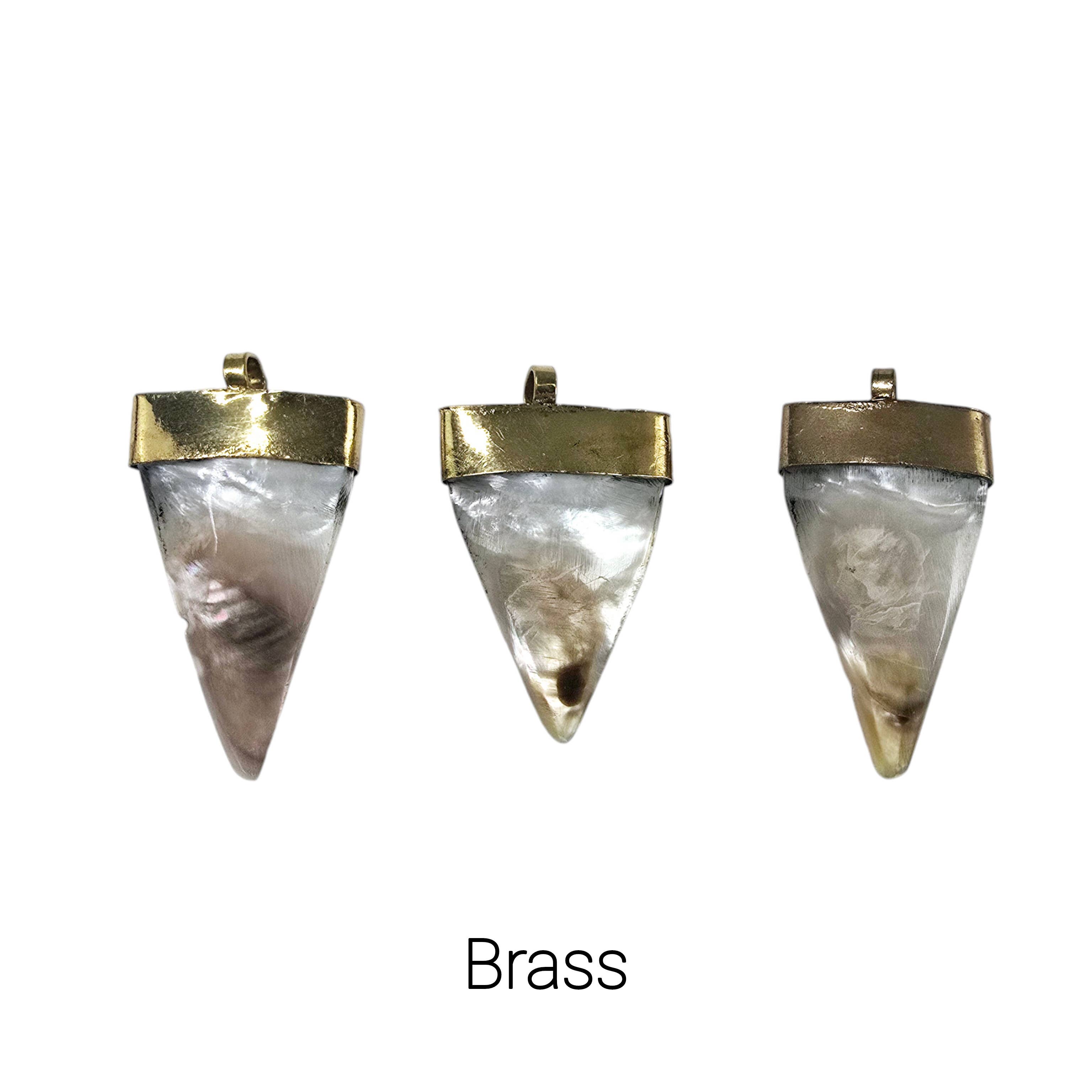 Jewelers Paradise - Wholesale Individual Charm/Pendant - Mother of Pearl Spike Pendant - You Choose Finish0