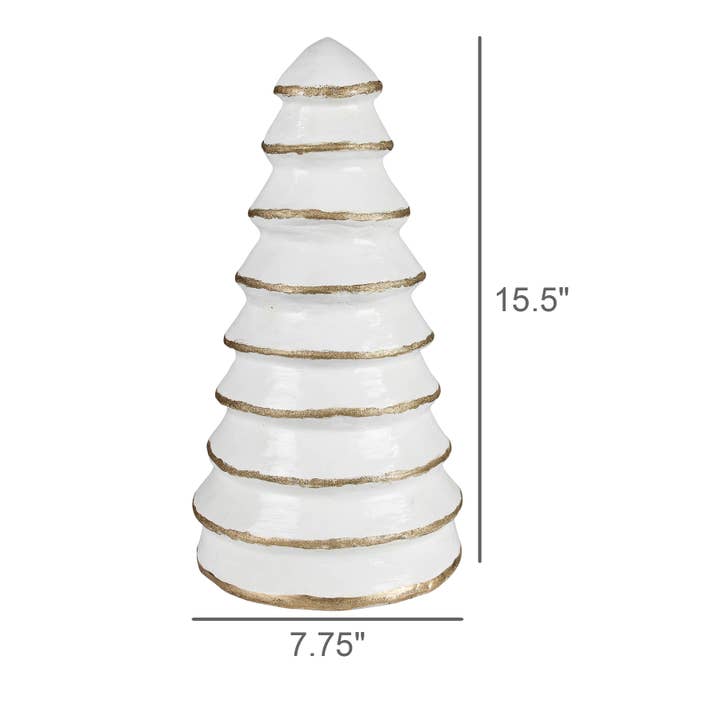 HomArt - Wholesale Christmas Decoration - Tree, Paper Mache, White - Lrg