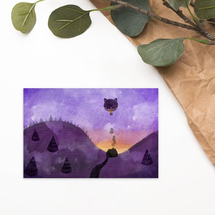 Balloon Adventure | Postcard for wholesale by Yas Petit Poulet