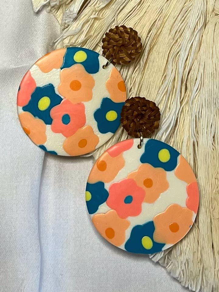 Ollie Large | boho blomster med rattan accent for engroshandel hos Rae and Clay