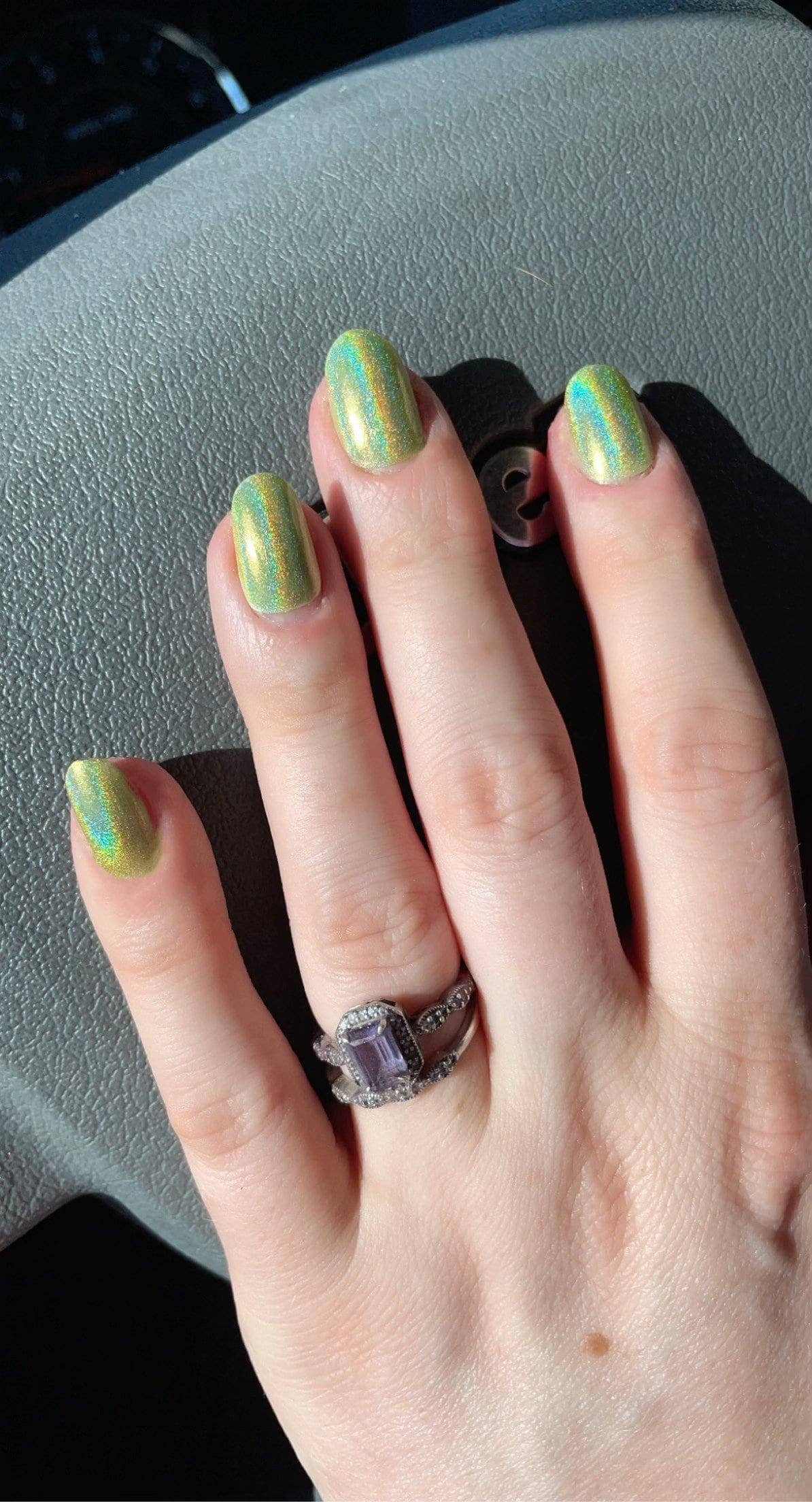 Space Witch Nails - Wholesale Press-On/Fake Nails - Diet Mtn Dew Lemon Lime Neon Holo Nails1