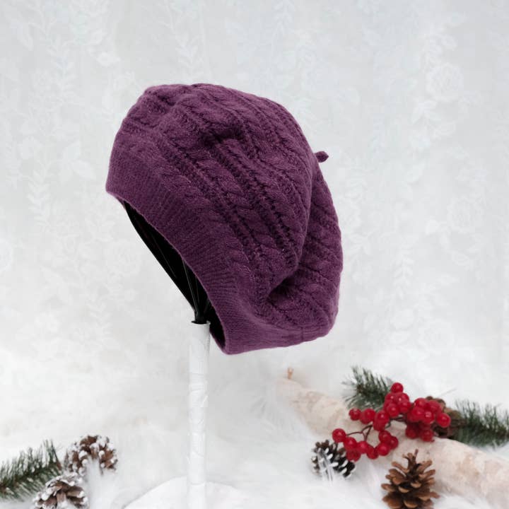 Crocheted Beret Winter Hat for wholesale by Karma Nepal Crafts