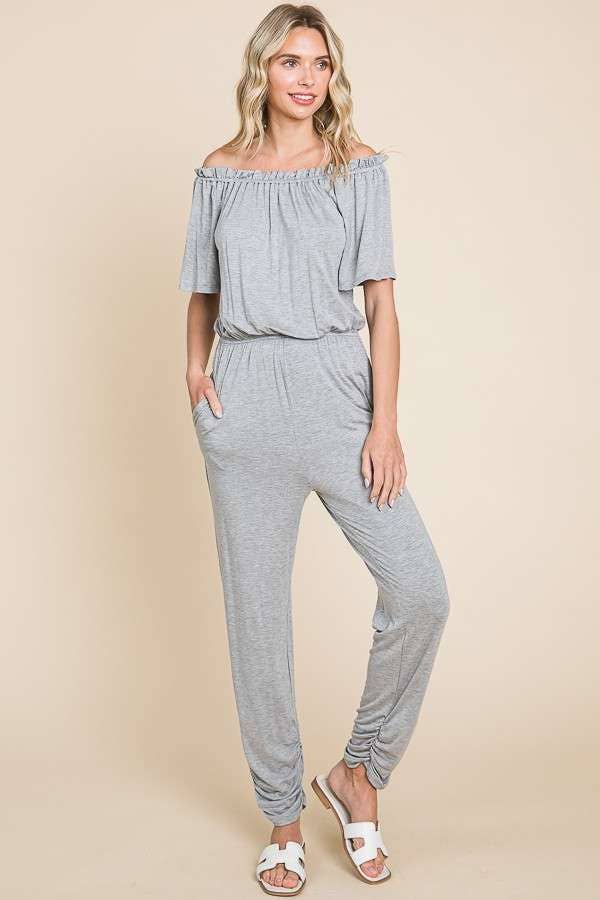 Culture Code - Wholesale Jumpsuit - Women's - CAR1489 - OFF SHOULDER PEASANT JUMPSUIT6