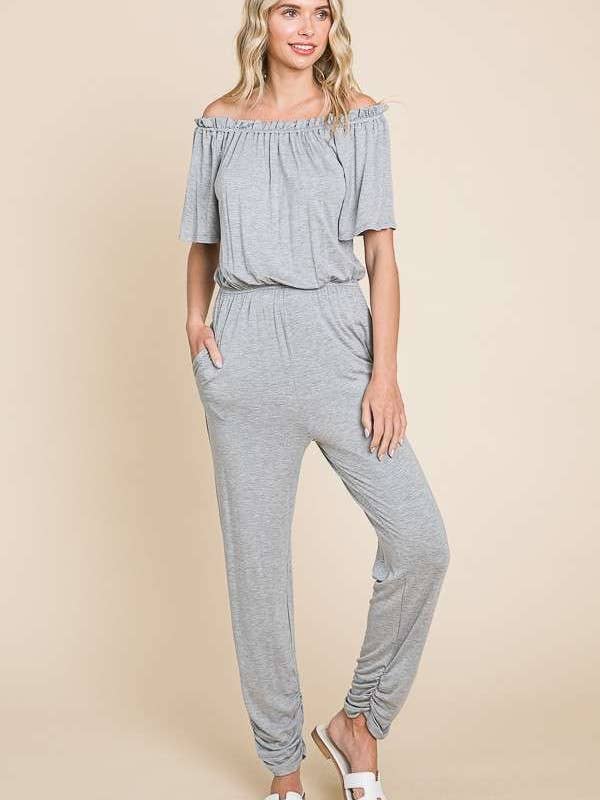 Culture Code - Wholesale Jumpsuit - Women's - CAR1489 - OFF SHOULDER PEASANT JUMPSUIT6