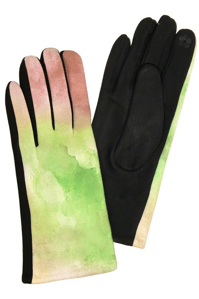 Hana - Wholesale Gloves - Women's - Tie Dye Watercolor Warm Smart Touch Gloves1