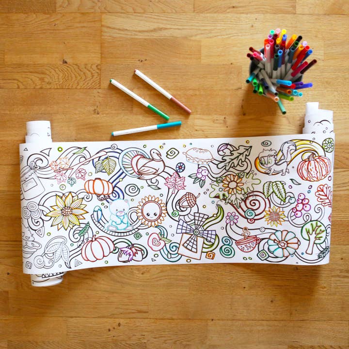 Artistic Chaos Ink | Thanksgiving Coloring Roll - 18 ft long for wholesale by Artistic Chaos Ink