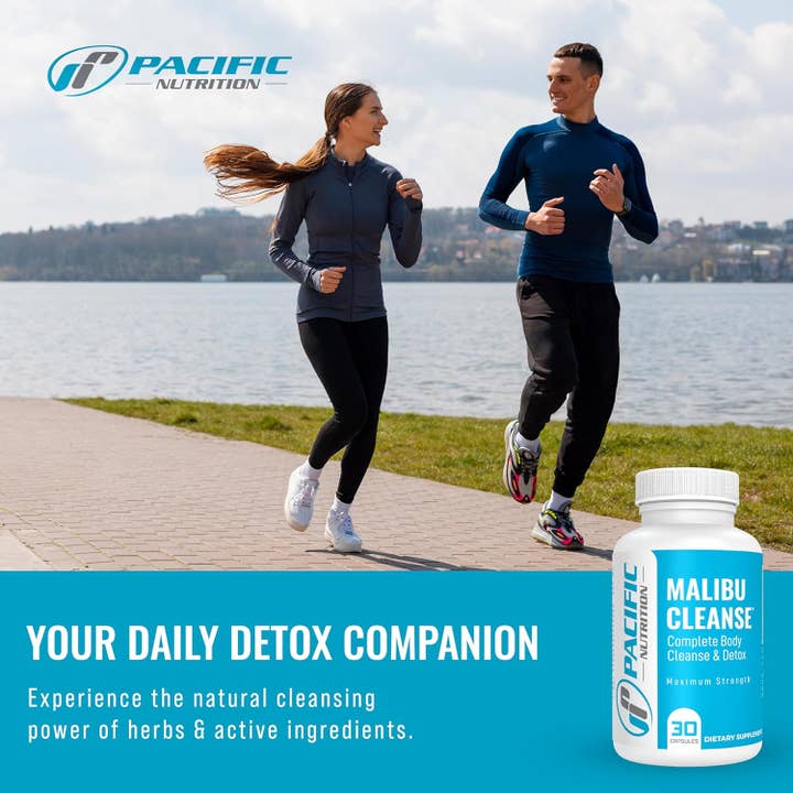 Nutrafirst, Inc - Vendita all'ingrosso Vitamine/integratori orali - Malibu Cleanse Detergente completo per corpo e intestino con foglie di senna, corteccia di Cascara Sagrada e aloe vera - Disintossicante naturale per la salute di uomini e donne di Pacific Nutrition, 30 capsule