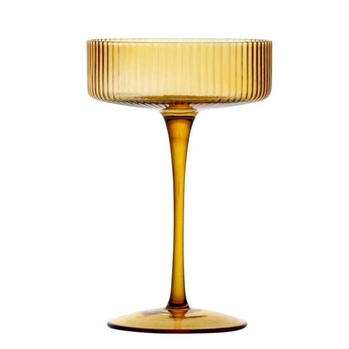 TABLESETTERS LIMITED - Wholesale Cocktail/Liquor Glass - Ribbed Green Cocktail Coupe 290ml, Set of 4