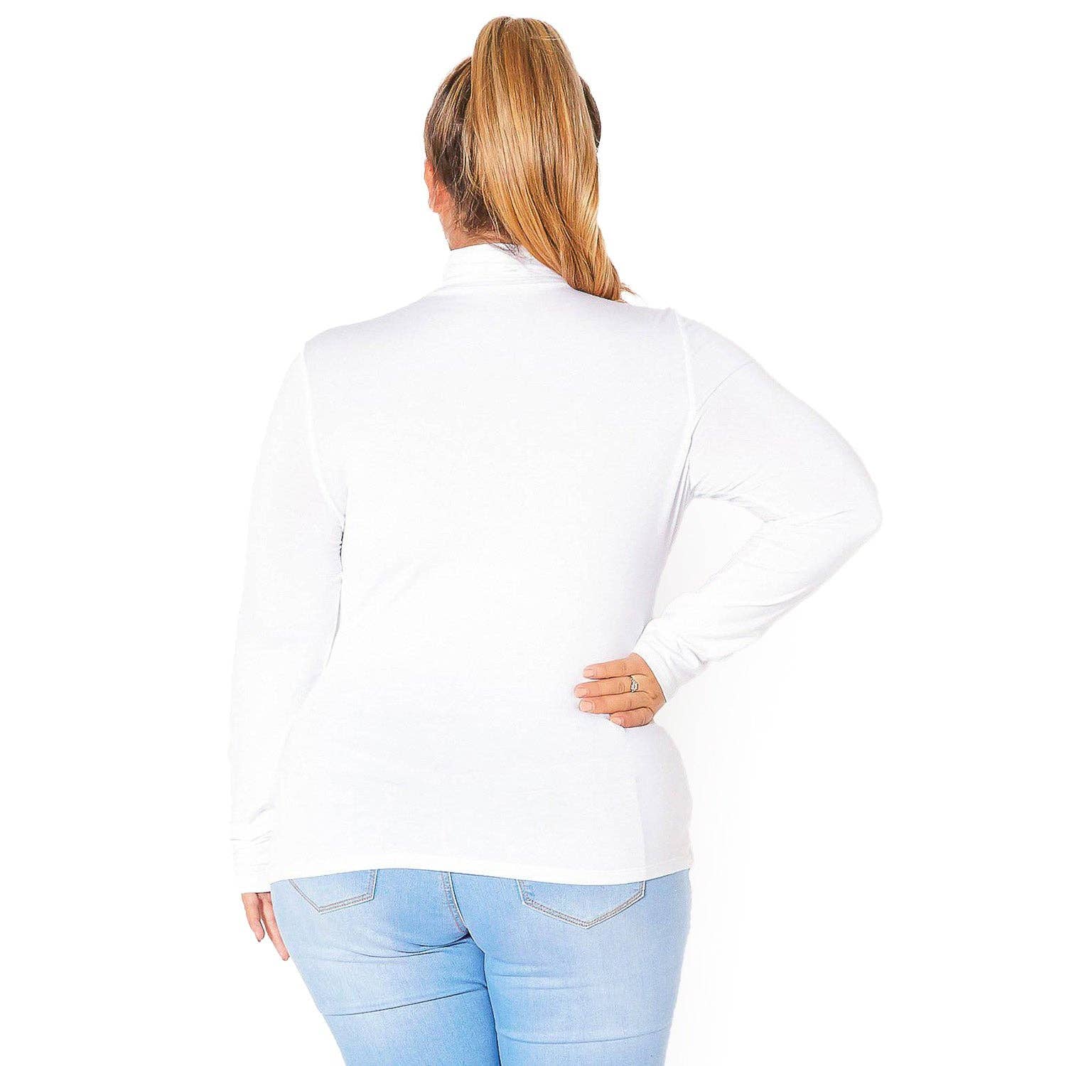 Robin K – wholesale Stickad topp - Dam – Plus size långärmad polotröja med åtsittande passform31